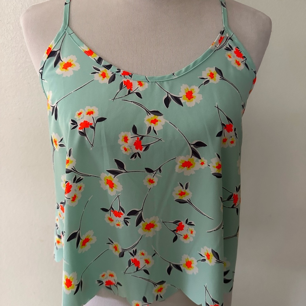 Floral Camisole Top - Light Green